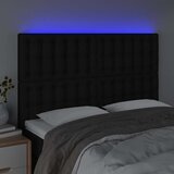  LED uzglavlje crno 144x5x118/128 cm od tkanine Slike