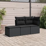Maison Chic Seti vrtnega pohištva - Vrtna garnitura - Vrtni pohištvo set 3-delna z blazinami črn poli ratan, (21817034) | Shoptok.si