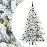 vidaXL Umjetno božićno drvce s nogom s 300 LED dioda Bijelo 210 cm PVC | shoptok.hr
