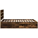  Krevetna konstrukcija s uzglavljem Dimljeni hrast 150 x 200 cm | shoptok.hr