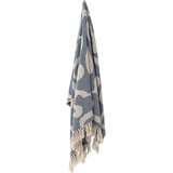 Bloomingville Plava/bež deka od recikliranog pamuka 130x160 cm Salobre – Cijene
