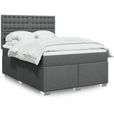 vidaXL Box spring posteljni z vzmetnico temno siv 140x190 cm blago | Shoptok.si