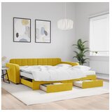 vidaXL Izvlečna dnevna postelja s predali rumena 100x200 cm | Shoptok.si