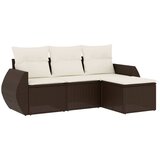 Maison Chic Seti vrtnega pohištva - Vrtna garnitura - Vrtni pohištvo set 4-delna z blazinami rjav poli ratan, (21815232) | Shoptok.si