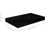  Plutajuće zidne police 4 kom sjajne crne 40 x 23 x 3 8 cm MDF | shoptok.hr