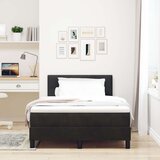 Box Spring Postelja z Blazino Črna 120x200 cm Žamet, (22052810) | Shoptok.si