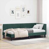 vidaXL Kutni okvir kreveta Ostalo s uzglavljem Tamnozelena 80 x 200 cm | shoptok.hr