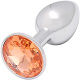 Sunfo metalni analni čep sa zlatnim kamenom (srebrni) | shoptok.hr