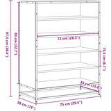 Ormarić za cipele crni 75x38x97 5 cm Konstruirano drvo i metal | shoptok.hr