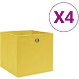 vidaXL Kutije za pohranu od netkane tkanine 4 kom 28 x 28 x 28 cm žute Cijene