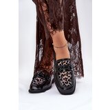 VINCEZA Leather Patent Moccasins With Mesh Black 31931 | Shoptok.si