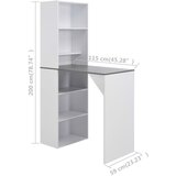  Barski stol s ormarićem bijeli 115 x 59 x 200 cm | shoptok.hr