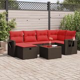  7-dijelni set vrtnih sofa od poliratana s jastucima smeđi | shoptok.hr