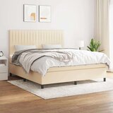  Krevet s oprugama i madracem krem 180x200 cm od tkanine Cijene