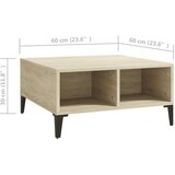  Klubska mizica sonoma hrast 60x60x30 cm iverna plošča, (20625826) | Shoptok.si