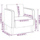 SOFA fotelja s naslonima za ruke krem 54 cm tkanina od samta | shoptok.hr