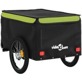 vidaXL Prikolica za bicikl crno-zelena 30 kg željezna | shoptok.hr