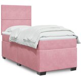  The Living Store Box spring postelja z vzmetnico roza 100x200 cm žamet - Box Spring Postelja, (21458196) Cene