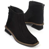 Capone Outfitters Women's Low-Heeled Boots with Stitching Detail.