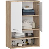 AKORD Fin Viseča Kopalniška Omarica, 2 Vrata In 1 Polica, Hrast Sonoma/Bela, (5000332696) | Shoptok.si