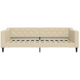 vidaXL Izvlečna dnevna postelja krem 100x200 cm blago | Shoptok.si