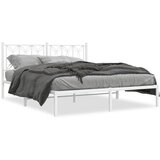 The Living Store Kovinski posteljni okvir z vzglavjem bel 150x200 cm - Posteljni Okvir, (21531340) | Shoptok.si