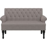  Klupa s naslonom smeđesiva 120 x 62 x 75 5 cm od tkanine | shoptok.hr