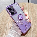 INORCO TPU ovitek za Xiaomi Redmi Note 12 Pro 5G/12 Pro+ 5G Galvaniziran bleščeč gradient Rhinestone Flower ovitek za telefon s stojalom, (22033464) | Shoptok.si