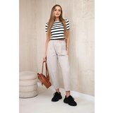 Kesi Włoski Trousers with pockets Summer Punto beige | shoptok.hr