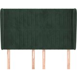  Uzglavlje s ušima tamnozeleno 147x23x118/128 cm baršunasto | shoptok.hr