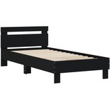  Okvir kreveta s uzglavljem crni 90 x 200 cm konstruirano drvo | shoptok.hr