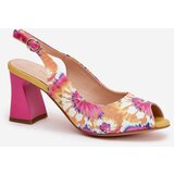 S. BARSKI Leather Patterned Women's Sandals On A Heel D&A | shoptok.hr