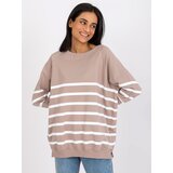 RUE PARIS Blouse-RV-BZ-7556.68-dark beige | Shoptok.si