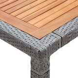 In Vrtna miza siva 200x150x74 cm poli ratan in akacijev les | Shoptok.si