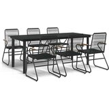  Vrtna garnitura - 7-dijelni vrtni blagovaonski set od PVC ratana crni - 7 | shoptok.hr