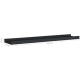  Zidne police za fotografije 2 kom crne 60 x 9 x 3 cm MDF | shoptok.hr