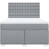vidaXL Box spring posteljni z vzmetnico svetlo siv 140x190 cm blago | Shoptok.si