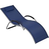 Outsunny aluminijasti ležalnik, tekstilno modri zunanji ležalnik z odstranljivim naslonom za glavo 160x60x65cm, (20744540) Cene