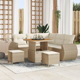 vidaXL 8-dijelni vrtni sofa set s jastucima bež poli ratan akacija Cijene