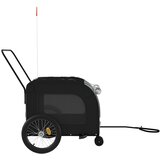 Prikolica za bicikl za ljubimce crno-siva od tkanine i željeza | shoptok.hr