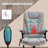 Direktorska stolica s funkcijom masaže i grijanja ergonomska podesiva do 120 kg siva | shoptok.hr