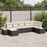  Set od 7 vrtnih sofa s jastučićima Crni poli ratan akacija Cijene