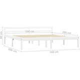  Okvir za krevet od masivne borovine bijeli 160 x 200 cm | shoptok.hr