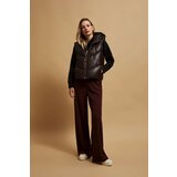 Marisse Brown Quilted Hooded Vest | Shoptok.si