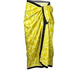Dewberry 71058 Patterned Shiny Fabric Women Pareo-YELLOW Cene