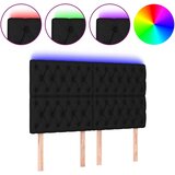 Maison Chic led posteljno vzglavje - vzglavna omarica - nočna omarica črno 160x7x118/128 cm blago, (21711172) | Shoptok.si