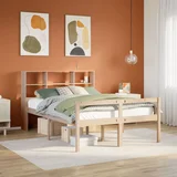 vidaXL Krevet s regalom za knjige bez madraca 140x200 cm od borovine