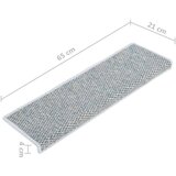 vidaXL Samolepilne preproge za stopnice sisal 15 kosov 65x25 cm modre | Shoptok.si