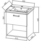 Kolpa San omarica z umivalnikom OUE II 55 siva/hrast - Evelin (3838987562078) Cene