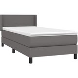  s oprugama i madracem sivi 80 x 200 cm od umjetne kože | shoptok.hr